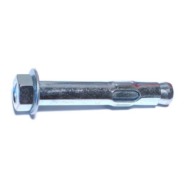 Midwest Fastener Sleeve Anchor, 3/4" Dia., 4-1/4" L, Steel Zinc Plated, 10 PK 07853 - main